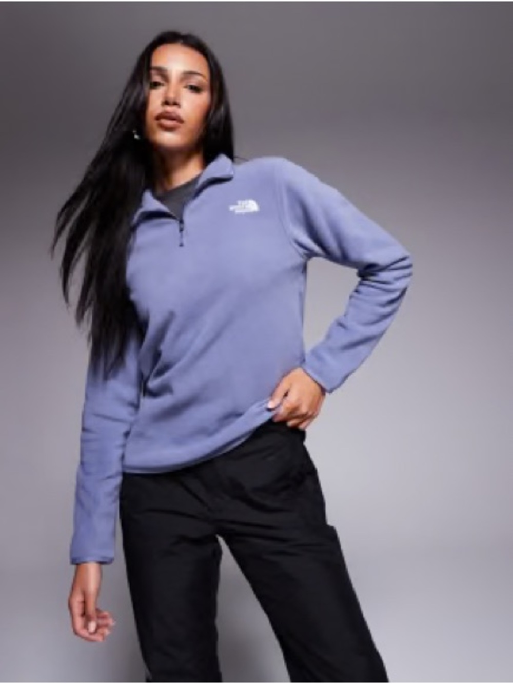 The North Face Glacier 1/4 Zip Fleece in Twilight Galaxy Purple Size Medium